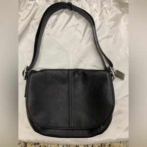 Classic Coach Black Flap Bag